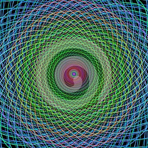 Multicolor wired fractal spiral design