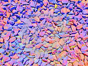 Multicolor crushed stone: red, green, blue color, background, texture