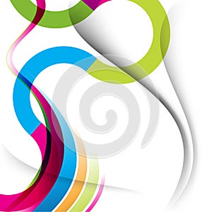 Multicolor curve and wave lines background