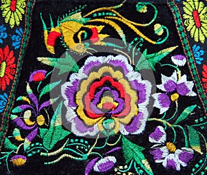 Multicolor ethnic handmade embroidery pattern