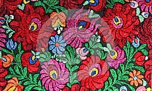 Multicolor floral hand embroidery pattern