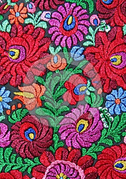 Multicolor floral hand embroidery pattern