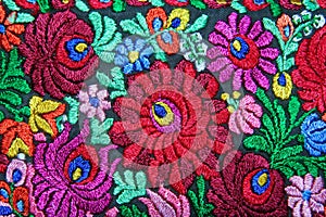 Multicolor floral hand embroidery pattern