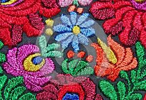 Multicolor floral hand embroidery pattern