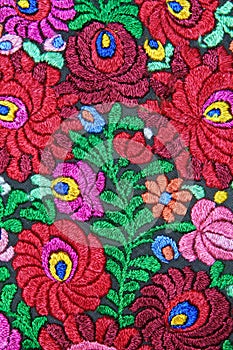 Multicolor floral hand embroidery pattern