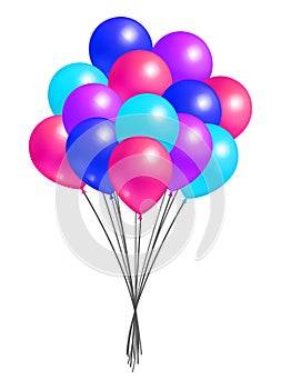 Multicolor Flying Balloon Bundle Realistic Design