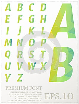 Multicolor font lowpoly style design alphabat polygonal photo