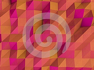Multicolor geometric rumpled triangular low poly backdrop. 3D re
