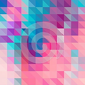 Multicolor geometric triangular low poly style. Gradient background.