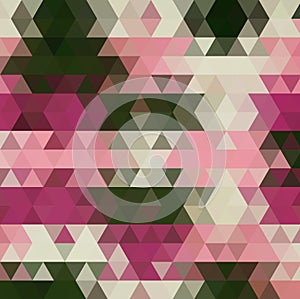 Multicolor geometric triangular low poly style. Gradient background.