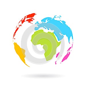 Multicolor globe icon