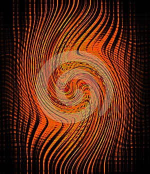 Multicolor glowing twisted lines on black background. Waveforms