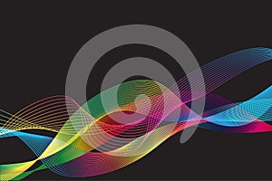 Multicolor gradient lines and wave background