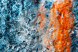 Multicolor grunge background with abstract colors of red, bright blue, white and ocher, granite stone texture. Various color eleme