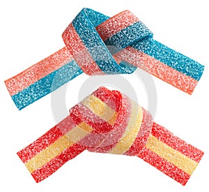 Multicolor gummy candy (licorice) band set photo