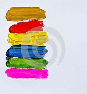 Multicolor hand brush on paper