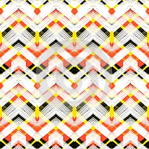 Multicolor hand drawn pattern zigzag