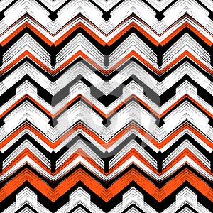 Multicolor hand drawn pattern zigzag