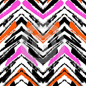 Multicolor hand drawn pattern with zigzag lines