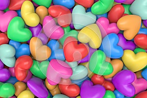 Multicolor hearts background