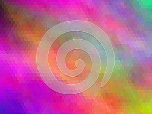 Blurred abstract background. Multicolor hexagonally pixeled abstract background.