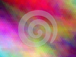 Blurred abstract background. Multicolor hexagonally pixeled abstract background.