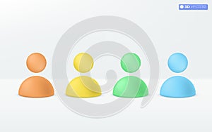 Multicolor human personal icon symbol. staff figure, people social network profile badge, cyberspace user staff abstract avatar