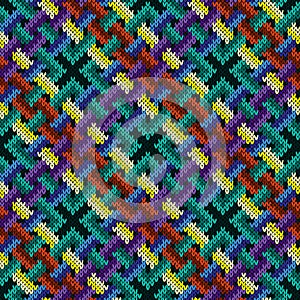 Multicolor knitting seamless pattern