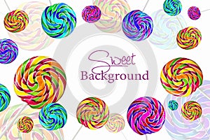 Multicolor lolipops as a background