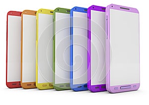 MultiColor Mobile Phone on a white background