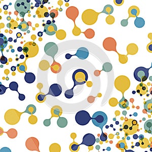 Multicolor molecules flat pattern