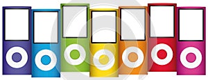 Multicolor mp3 music players