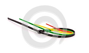 Multicolor Nylon Cable Ties on white background