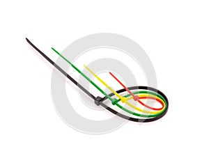 Multicolor Nylon Cable Ties on white background