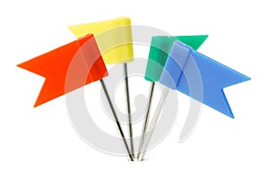 Multicolor plastic flag pins