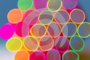 Multicolor Plastic Straws. Wet Effect