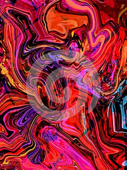 Multicolor psychedelic kiddish paint liquid spread abstract vivid background wallpaper graphic photo
