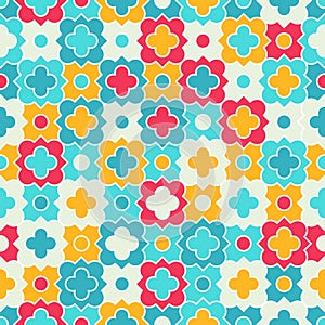 Multicolor Quatrefoil Lattice Pattern, seamless