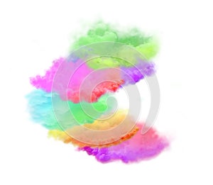 Multicolor rainbow smoke. Abstract smoke background isolated