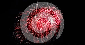 Multicolor real abstract blinking sparkle celebration fireworks lights on black background, festive happy new year