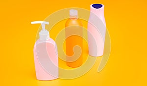 Multicolor refillable cosmetic packs for shampoo and bodywash products, bottles