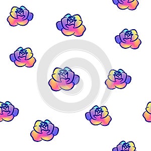 Multicolor Rose Seamless Pattern Background