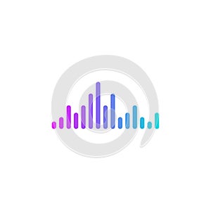 Multicolor sound audio wave object icon vector background