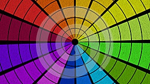 Multicolor spectral rainbow circle made of several segments