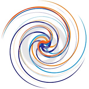 Multicolor spiralled / spirally concentric circle for design element