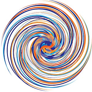 Multicolor spiralled / spirally concentric circle for design element