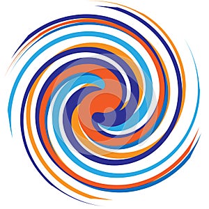 Multicolor spiralled / spirally concentric circle for design element