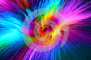 Multicolor splash of particles festival of colors powder burst exploding and splashing powder. Abstract colored background. Holy