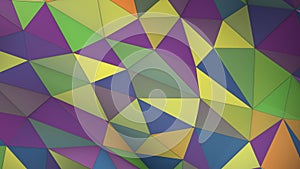 Multicolor spring summer color palette plexus abstract geometric background with triangles 3d render