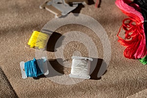 Multicolor threads for embroidery , muline.